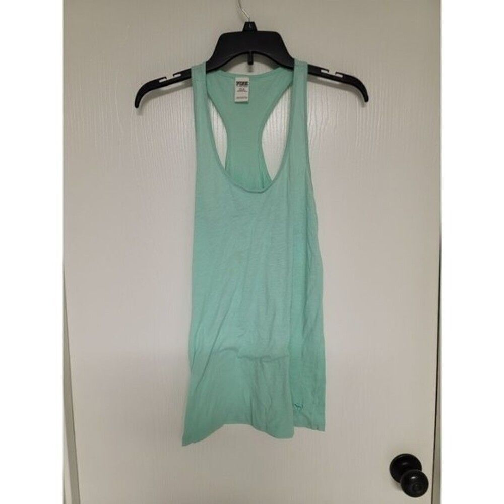 ~ womens light teal victorias secret pink tank top